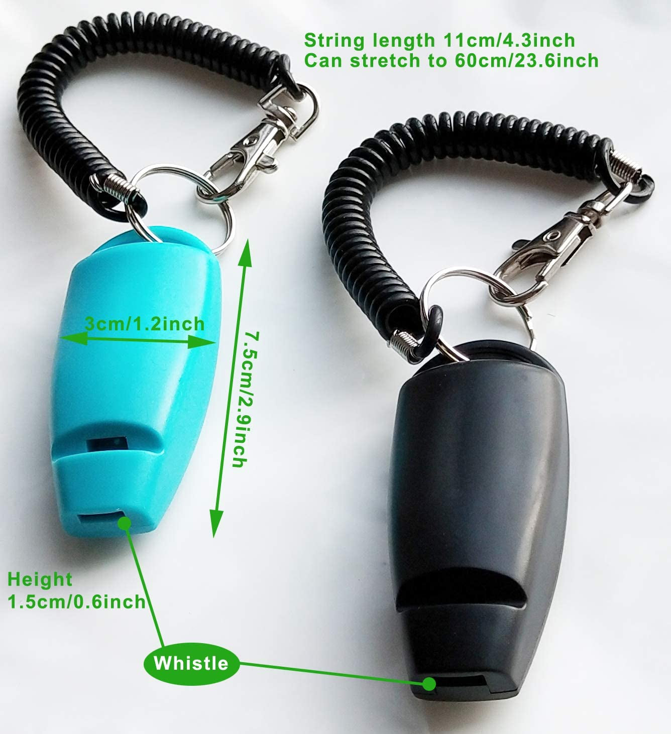 Newnewstar Pet Training Clicker Whistle with Wrist Strap - Dog Training Clickers (Black + Blue)
