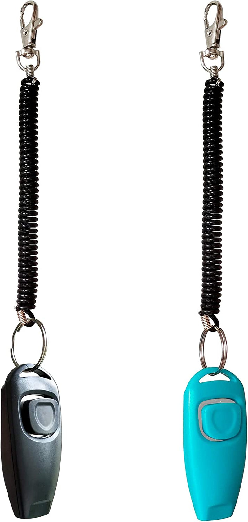 Newnewstar Pet Training Clicker Whistle with Wrist Strap - Dog Training Clickers (Black + Blue)