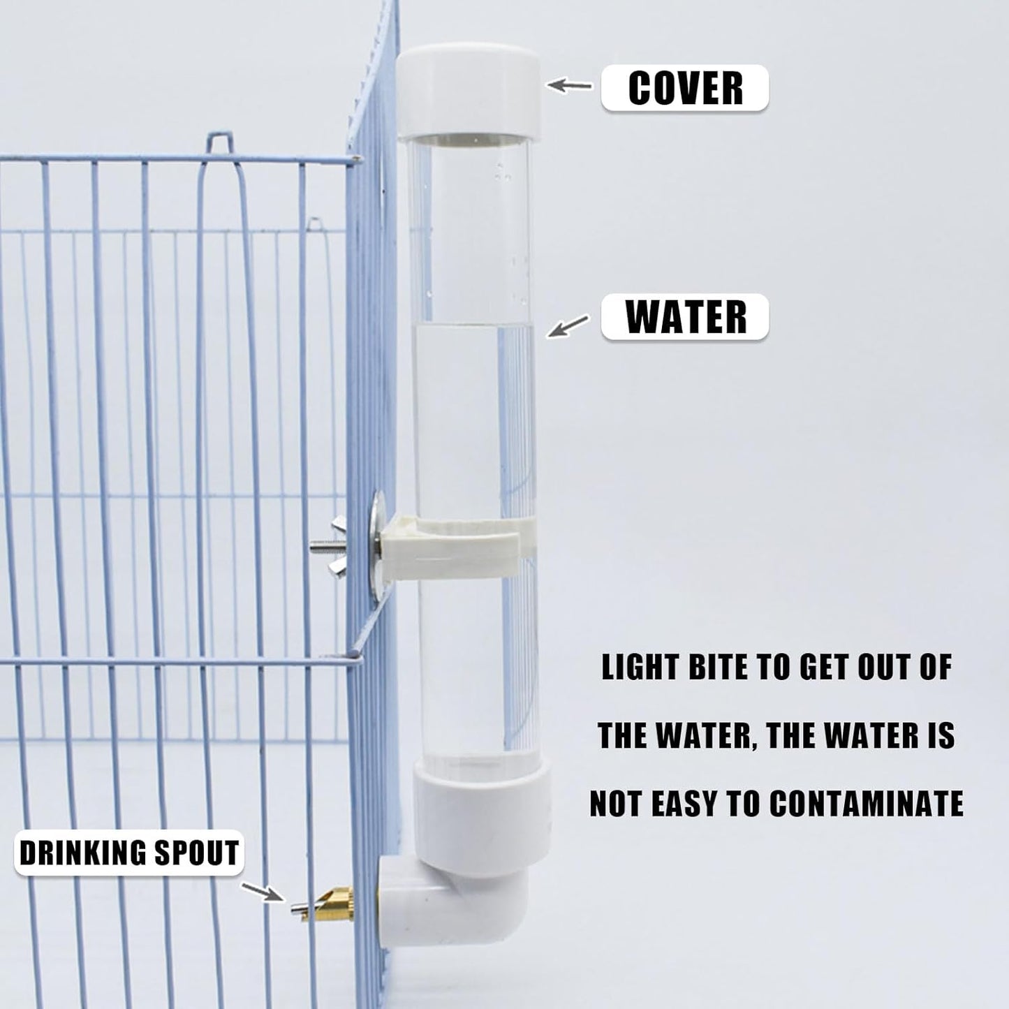 Automatic Parrot Water Dispenser - 1PC Bird Water Bottle with Cleaning Brush, Cage Accessories Drinker Bowl Fountain for Parakeet, Cockatiel, Lovebirds, 130ML