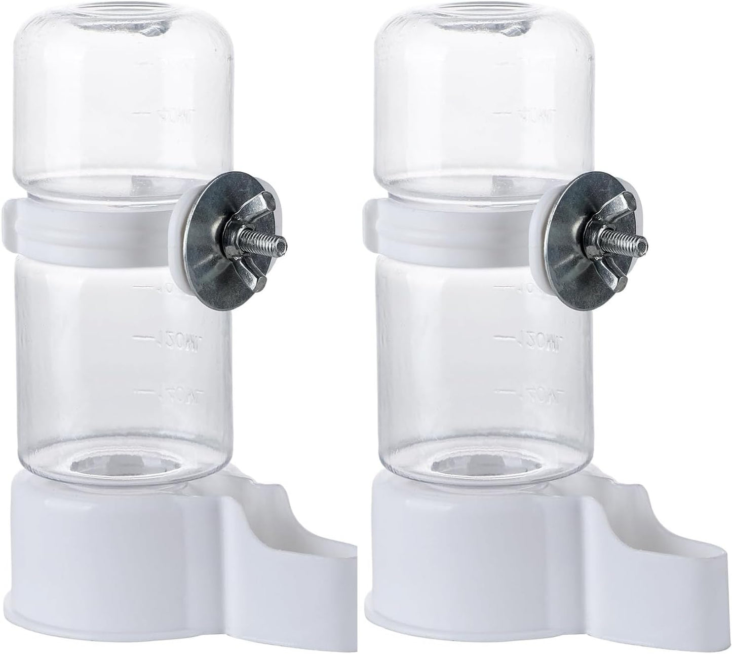 Bird Water Feeder,2Pcs Automatic Bird Water Dispenser for Cage,Parrot Water Bottle Drinker Food Seed Dispenser Cage Accessories for Parrots Budgie Lovebirds Parakeet Cockatiel (Clear 140ML)