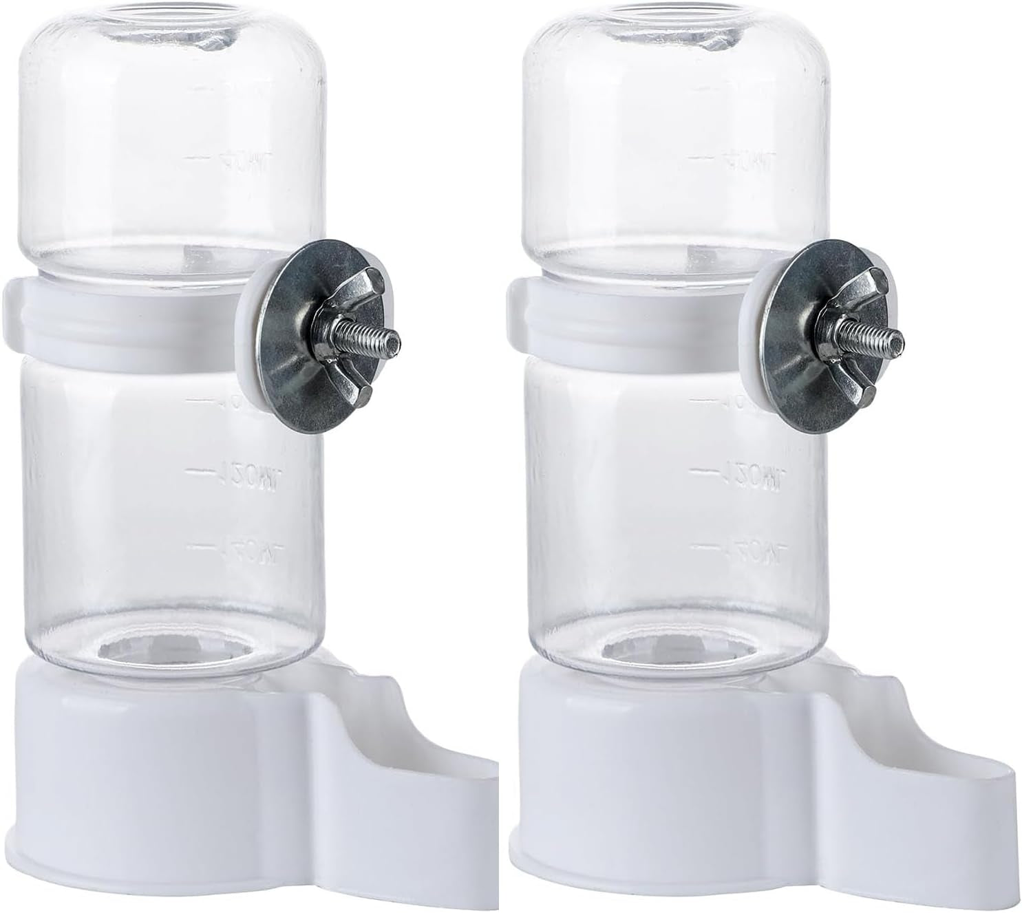 Bird Water Feeder,2Pcs Automatic Bird Water Dispenser for Cage,Parrot Water Bottle Drinker Food Seed Dispenser Cage Accessories for Parrots Budgie Lovebirds Parakeet Cockatiel (Clear 140ML)