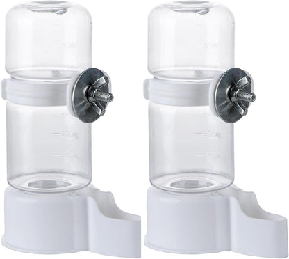 Bird Water Feeder,2Pcs Automatic Bird Water Dispenser for Cage,Parrot Water Bottle Drinker Food Seed Dispenser Cage Accessories for Parrots Budgie Lovebirds Parakeet Cockatiel (Clear 140ML)