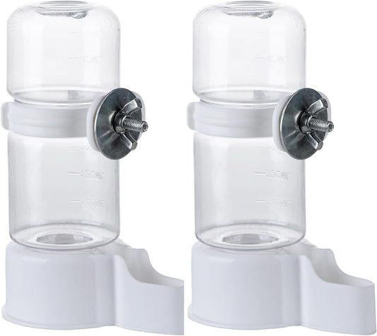 Bird Water Feeder,2Pcs Automatic Bird Water Dispenser for Cage,Parrot Water Bottle Drinker Food Seed Dispenser Cage Accessories for Parrots Budgie Lovebirds Parakeet Cockatiel (Clear 140ML)