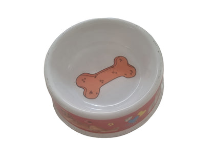 Plastic Dog Bowl with Printed Dog Bone Cat Dog Pet Feeding Bowls Pets 17Cm X 7Cm