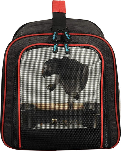Lightweight Bird Carrier, Bird Travel Cage (Large 19 X 12 X 13, Black)
