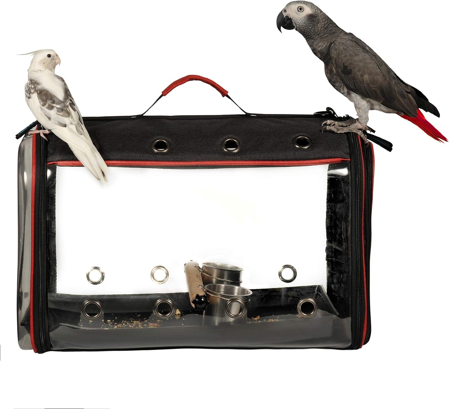 Lightweight Bird Carrier, Bird Travel Cage (Large 19 X 12 X 13, Black)