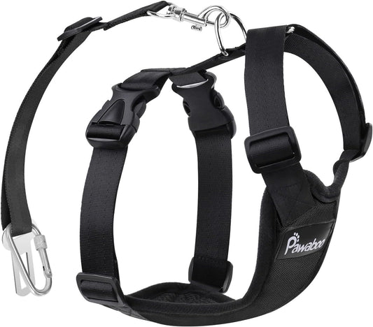 Dog Safety Vest Harness, Pet Car Harness Vehicle Seat Belt with Adjustable Strap and Buckle Clip, Easy Control for Driving Traveling Safety for Small Medium Dogs Cats, Small, BLACK