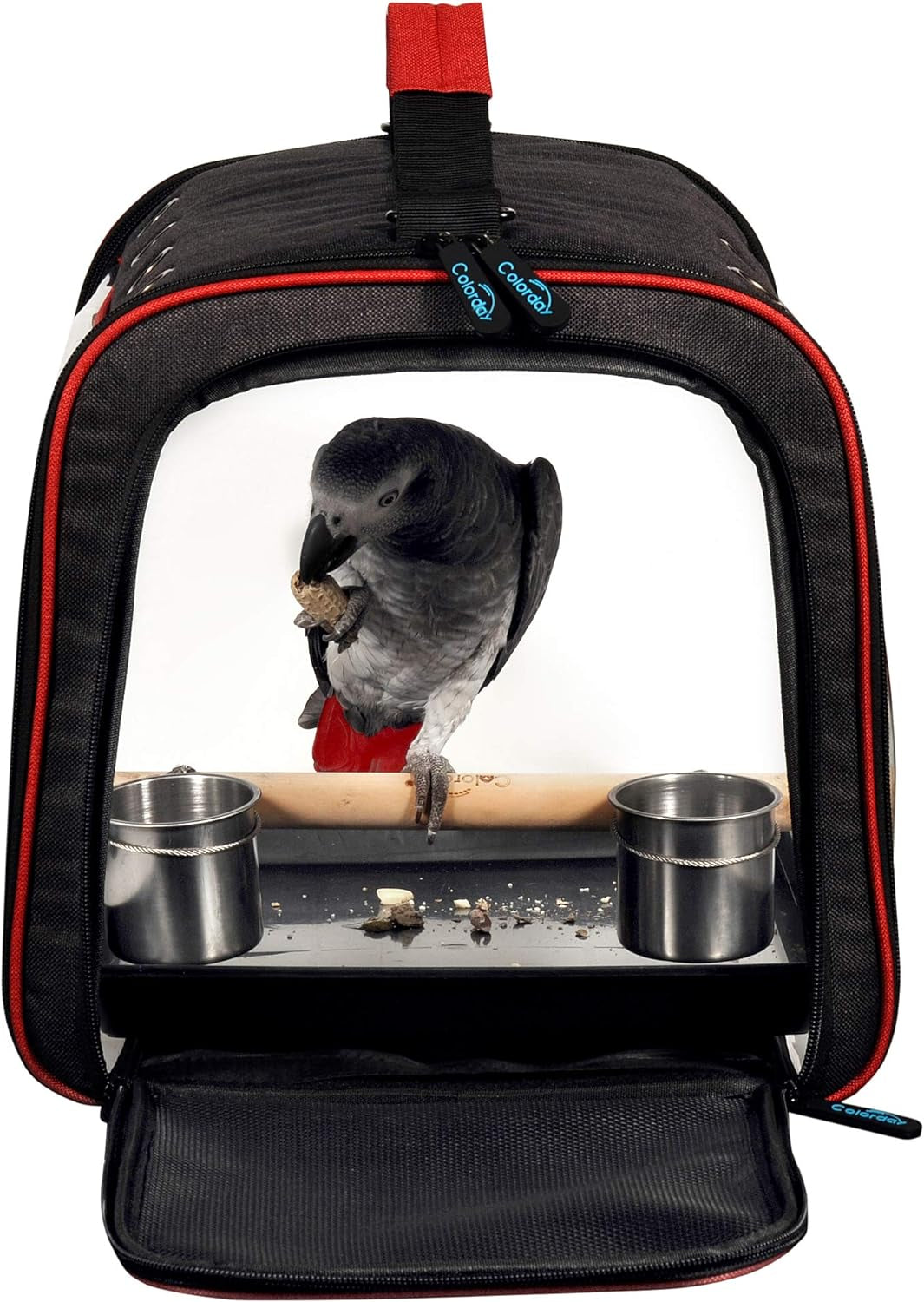 Lightweight Bird Carrier, Bird Travel Cage (Large 19 X 12 X 13, Black)