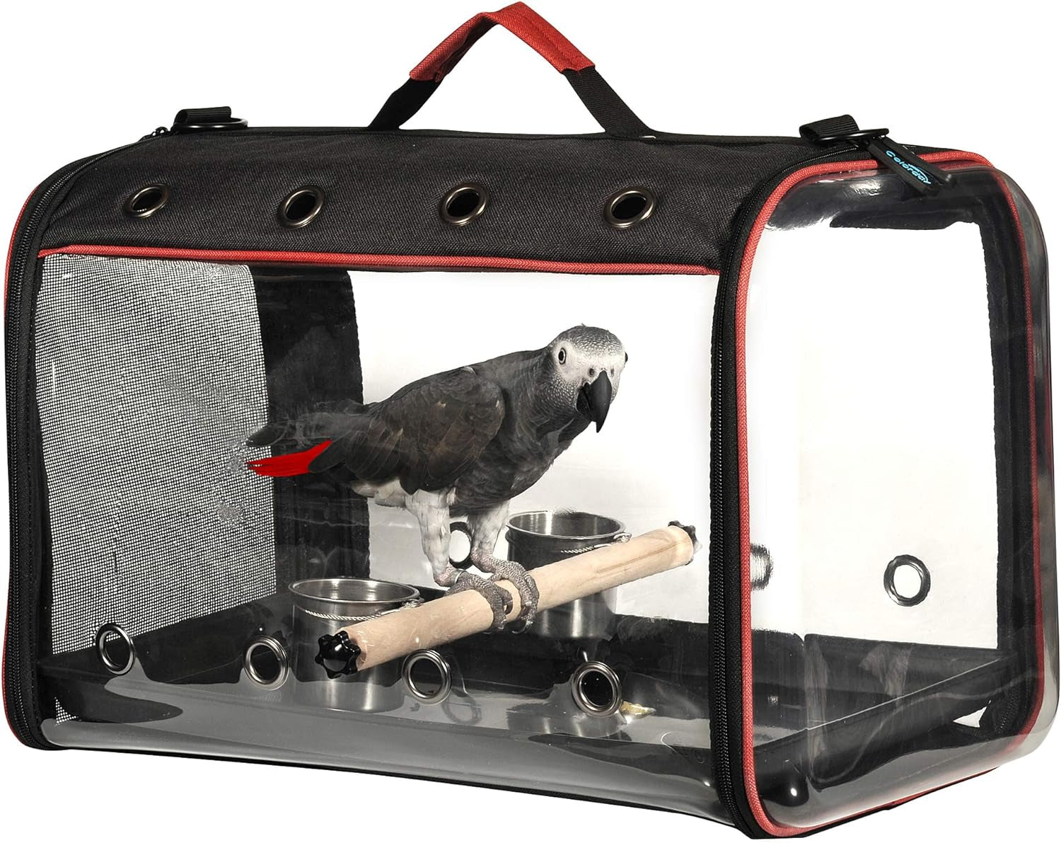 Lightweight Bird Carrier, Bird Travel Cage (Large 19 X 12 X 13, Black)