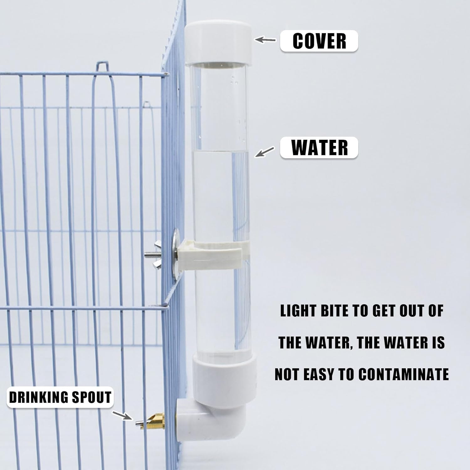 Automatic Parrot Water Dispenser - 1PC Bird Water Bottle with Cleaning Brush, Cage Accessories Drinker Bowl Fountain for Parakeet, Cockatiel, Lovebirds, 130ML