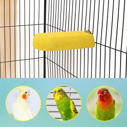 Bird Parrot Calcium Teeth Mouth Molar Grinding Stone Hamster Grinding Stone Chew Toy Perch Jumping Stand for Parrot Budgies Chinchilla Squirrel Hamster Cage Stand Platform