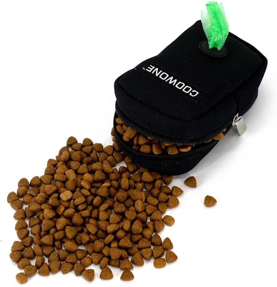Dog Treat Pouch Hands Free Dog Walking Bag with Metal Carabiner, 900D Oxford Cloth Dog Poop Bag Holder for Pet Puppy Training Travel or Outdoor Camping