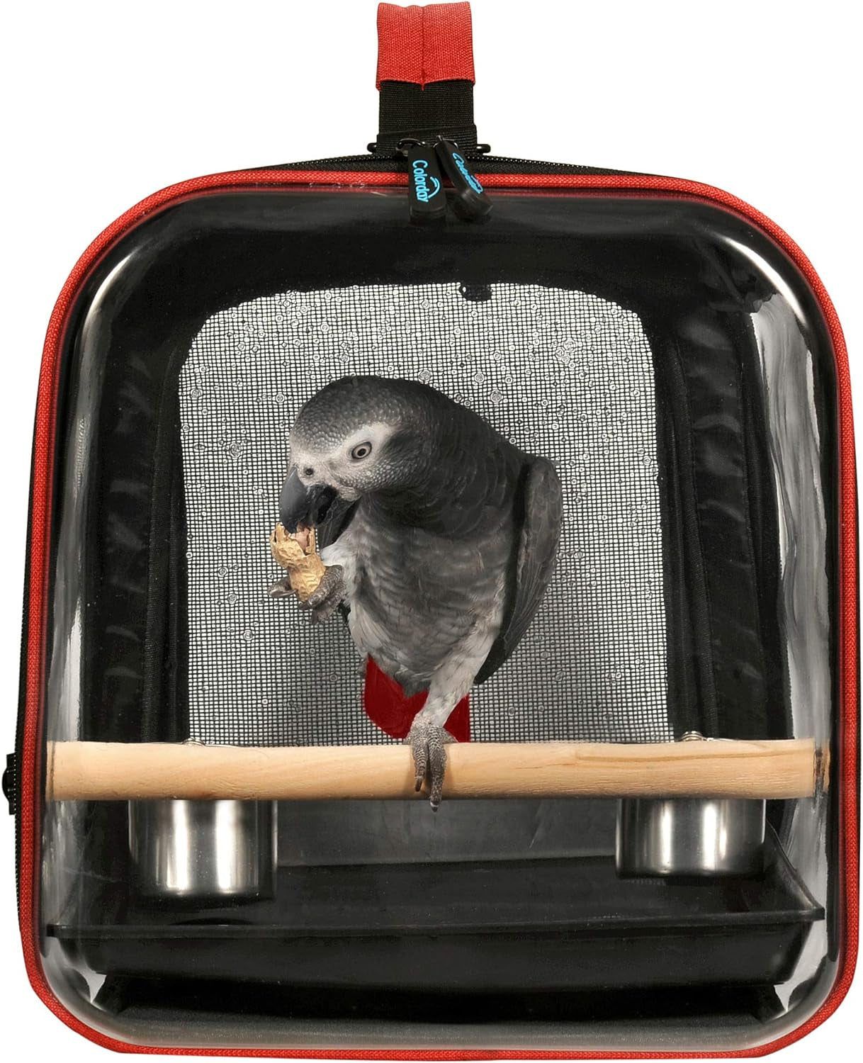 Lightweight Bird Carrier, Bird Travel Cage (Large 19 X 12 X 13, Black)